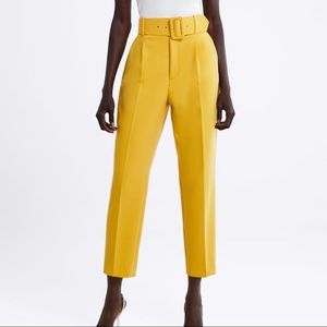 Yellow pants with belt